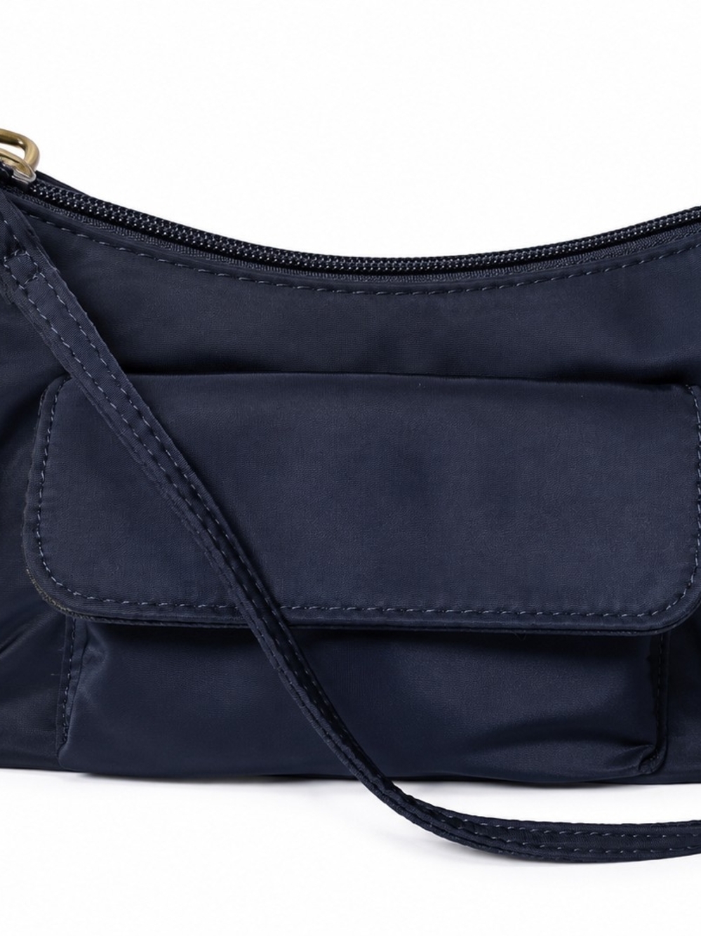 Brandy Melville Navy Shoulder Bag with Front Flap Pocket